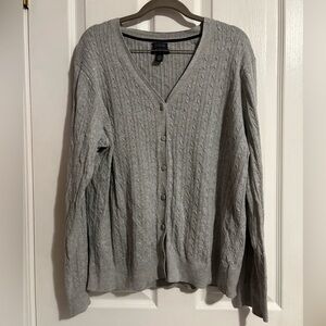 ୨ৎTommy Hilfiger Grey Cable Knit Pima Cotton Sweater୨ৎ